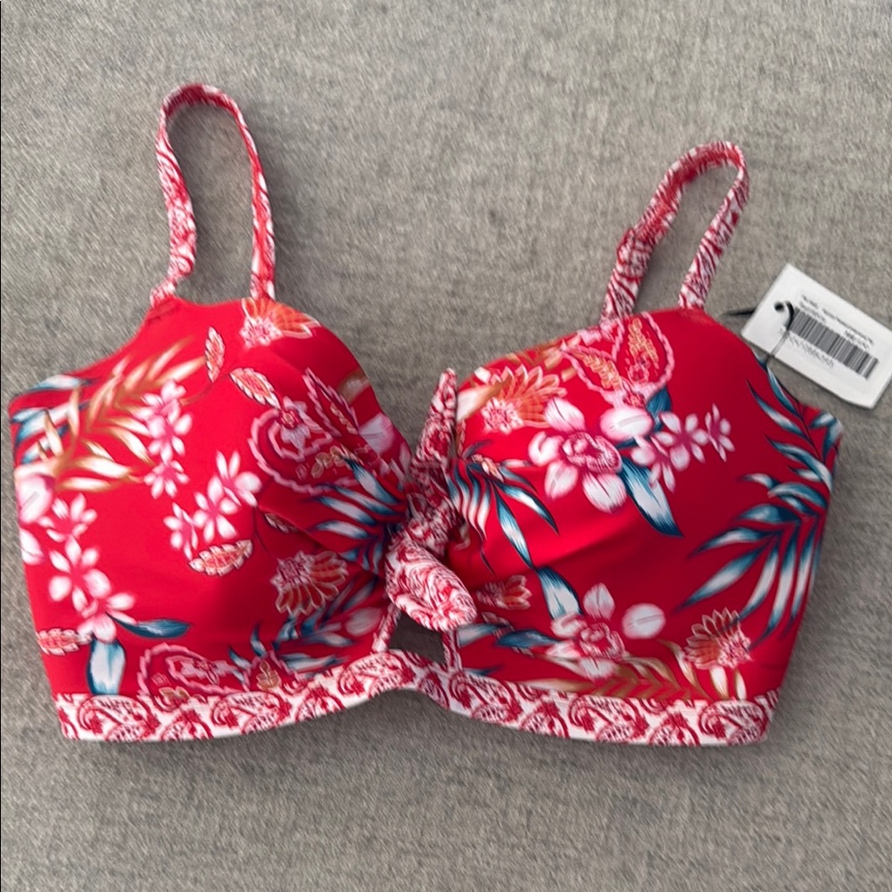 Pour Moi Floral Red Underwire Bikini Top